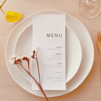 White & Gold Modern Minimalist Wedding Menu