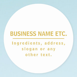 White & Gold Multi-Purpose Classic Round Sticker
