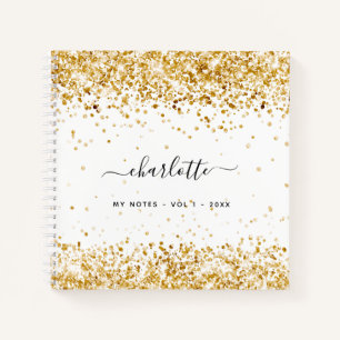 White gold name notebook
