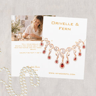 White gold necklace jewellery photo display card