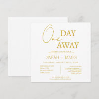 White & Gold One Day Away Rehearsal Dinner Wedding