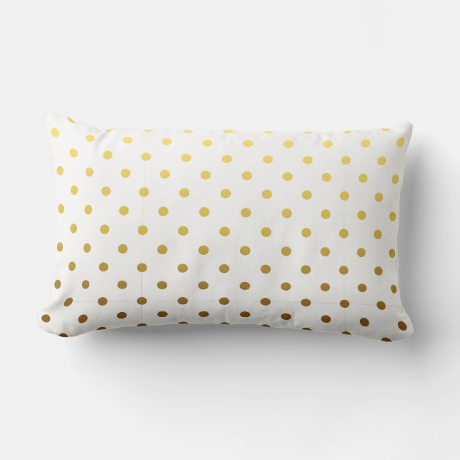 White Gold Polka Dot Lumbar Cushion (Front)