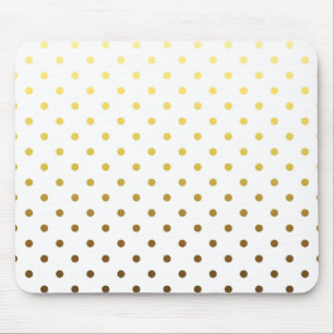 White Gold Polka Dot Mouse Mat
