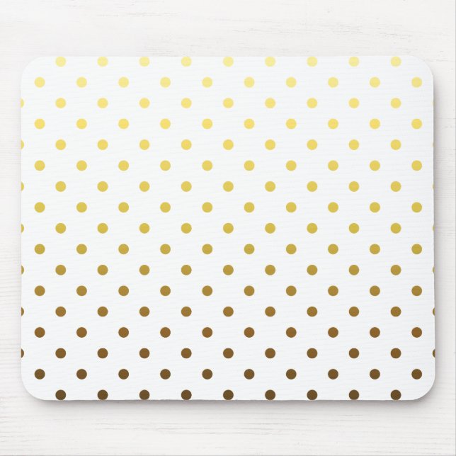 White Gold Polka Dot Mouse Mat (Front)