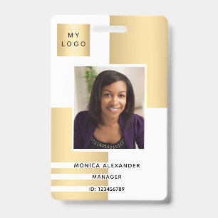 White gold profile photo business corporate ID badge