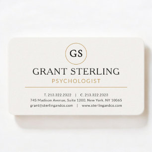 White Gold Psychologist Luxury Business Card
