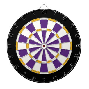 White, Gold, Purple, And Black Dartboard