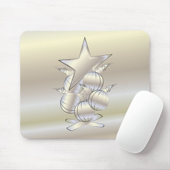 White gold rays mouse mat (With Mouse)