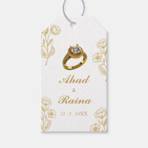 White Gold Ring  Engagement Thank You Gift Tags