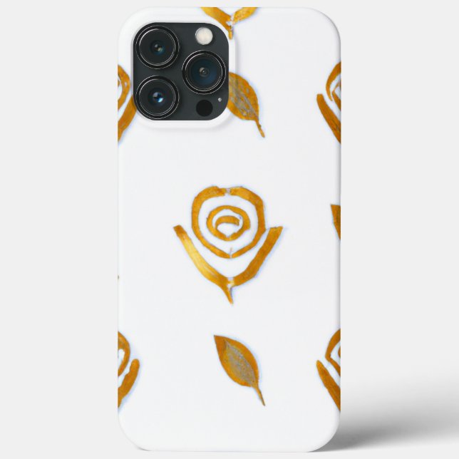 White & Gold Rose Floral Pattern Case-Mate iPhone Case (Back)