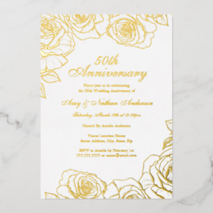 White Gold Rose Garden 50th Wedding Anniversary 