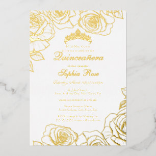 White Gold Rose Garden Quinceanera 