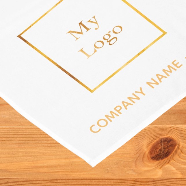 White gold salon business logo short table runner (Creator Uploaded)