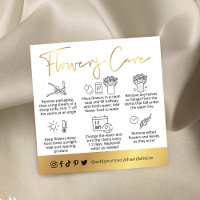 White & Gold Script Logo Fresh Flowers Care Guide