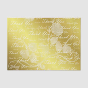 white, gold, silver, thank you, flowers, floral, tissue paper