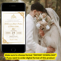 White Gold Simple Elegant Modern Nikah Walima