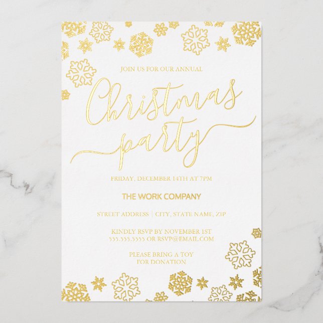 White Gold Snowflake Corporate Christmas Party  (Front)