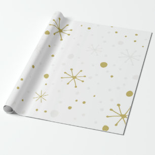 White Gold Snowflake Texture Wrapping Paper