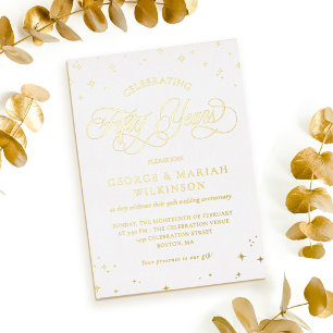 White Gold Stars 50th Wedding Anniversary