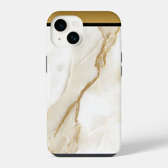 White Gold Tan Marble Pattern iPhone / Android Case (Back)