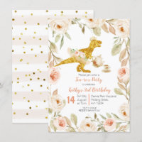 White Gold Tea Party Dinosaur 1st Birthday