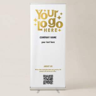 White Gold Unique Promotional Business Logo Retractable Banner
