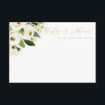 White & Gold Watercolor Floral Advice Card<br><div class="desc">This beautiful floral card features watercolor flowers and your custom text.  Use the template to fill in your information. The "Customise further" feature can be used to change the font (size,  style,  colour),  and add more lines of text,  change the layout and add text to the back.</div>
