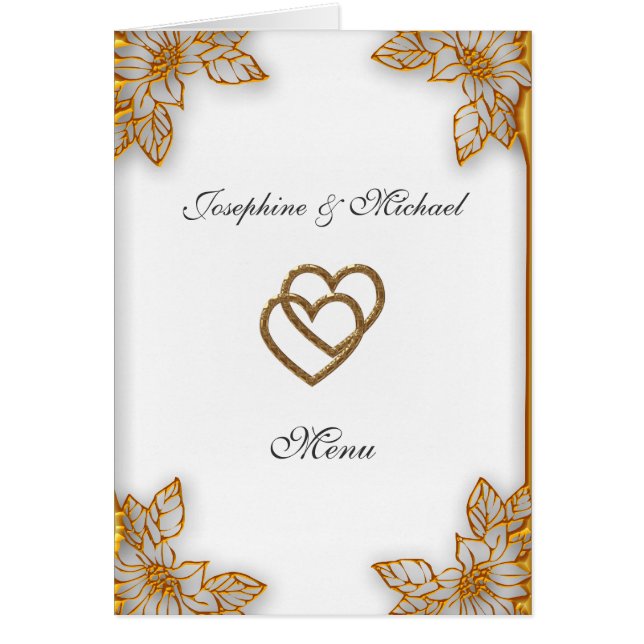 White Gold  Wedding Menu (Front)