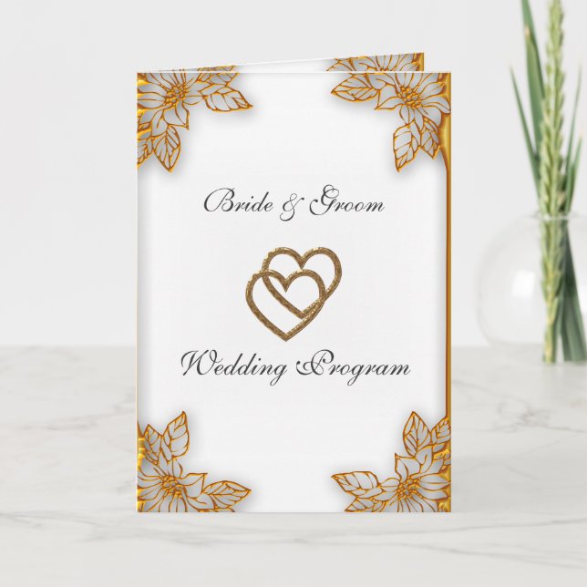 White Gold  Wedding Program Programme (Front)