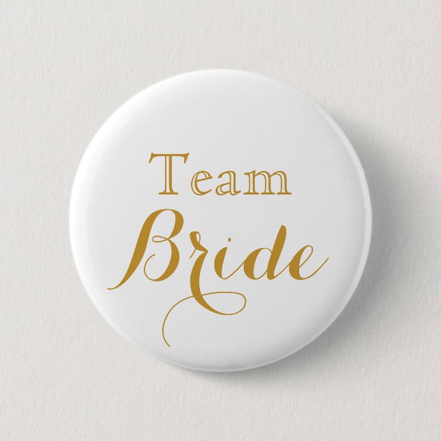 white Gold Wedding Team Bride 6 Cm Round Badge (Front)