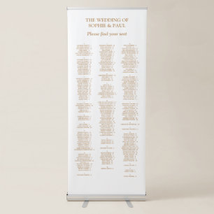 White Golden Beige 200 Guest Seating Chart Retractable Banner