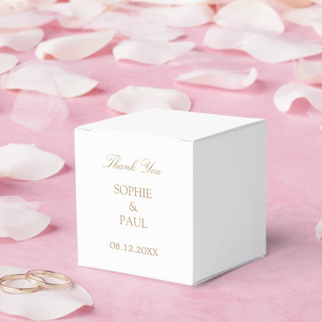 White Golden Beige Traditional Wedding Favour Box (Wedding)