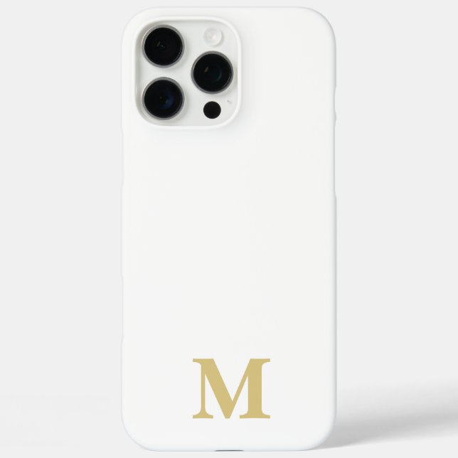 white & golden custom name initial Case-Mate iPhone case (Back)