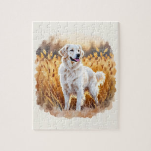 White Golden Retriever Dog Jigsaw Puzzle