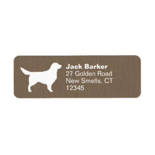 White Golden Retriever Dog Silhouette Address