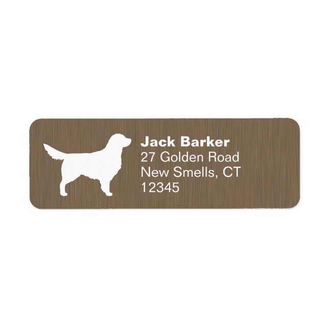 White Golden Retriever Dog Silhouette Address (Front)