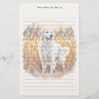 White Golden Retriever Dog Stationery