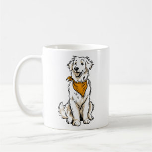 White Golden Retriever Fall Pumpkin Bandanna Mug