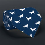 White Golden Retriever Silhouettes Pattern Blue Tie<br><div class="desc">This original Golden Retrievers pattern neck tie makes a great gift for dog dads! Available in a variety of colours, this cool blue tie makes a statement for anyone who loves Goldens. An awesome gift for the guy who wears a tie for business, or for special events like holiday programs,...</div>