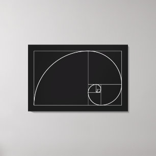White Golden Spiral Canvas Print