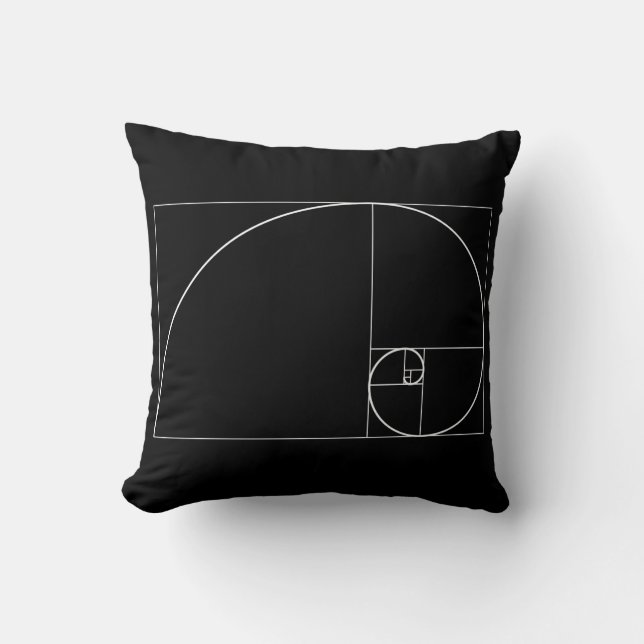 White Golden Spiral Cushion (Front)