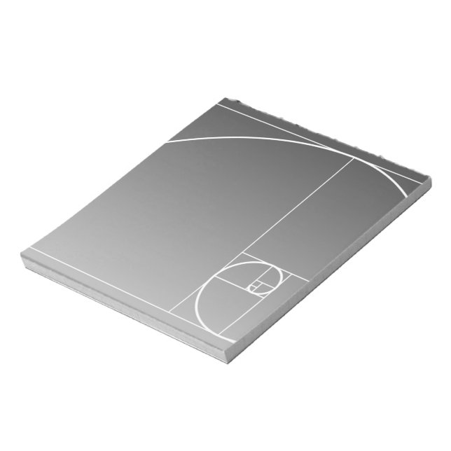 White Golden Spiral Notepad (Rotated)