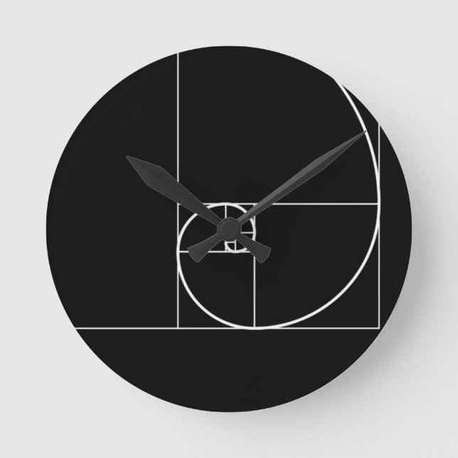 White Golden Spiral Round Clock (Front)