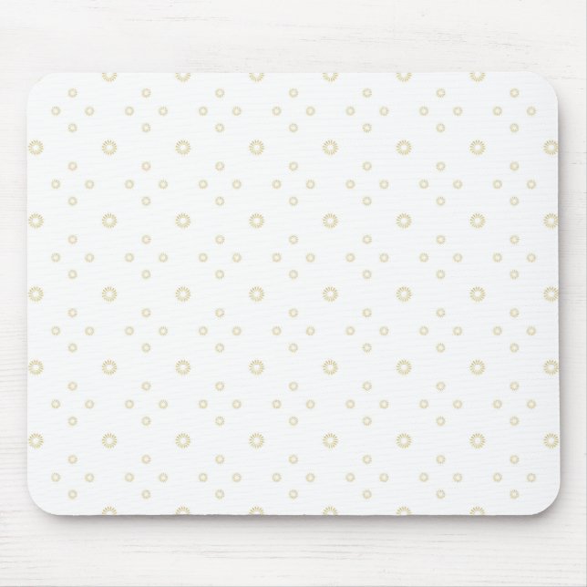 White | Golden Zinnia Sun Mouse Mat (Front)