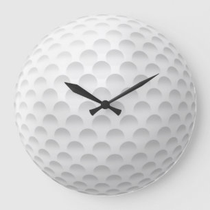 White Golf Ball Design Large Clock