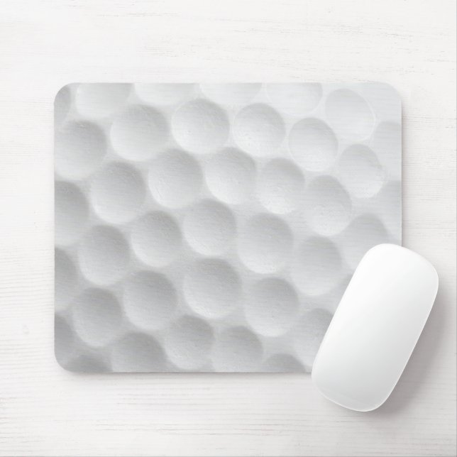 White Golf Ball Dimpled Design Mouse Mat (With Mouse)
