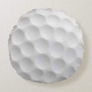 White Golf Ball Dimpled Design Round Cushion