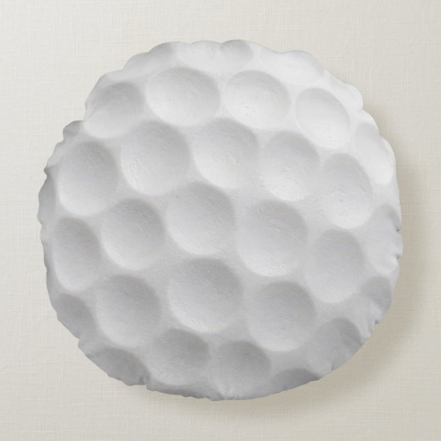 White Golf Ball Dimpled Design Round Cushion (Front)