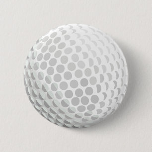 White golf ball for golfer - handicap or not! 6 cm round badge