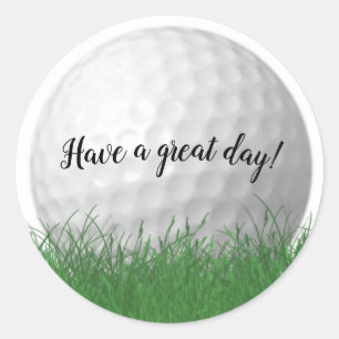 white golf ball in grass classic round sticker